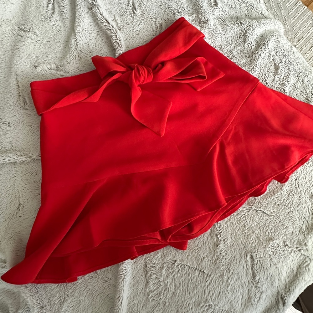 Zara bright red skort with bow